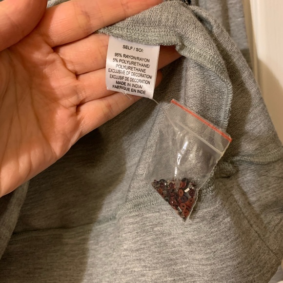 Haute Hippie Gray Beaded Embellished Pullover Top - Picture 5 of 6